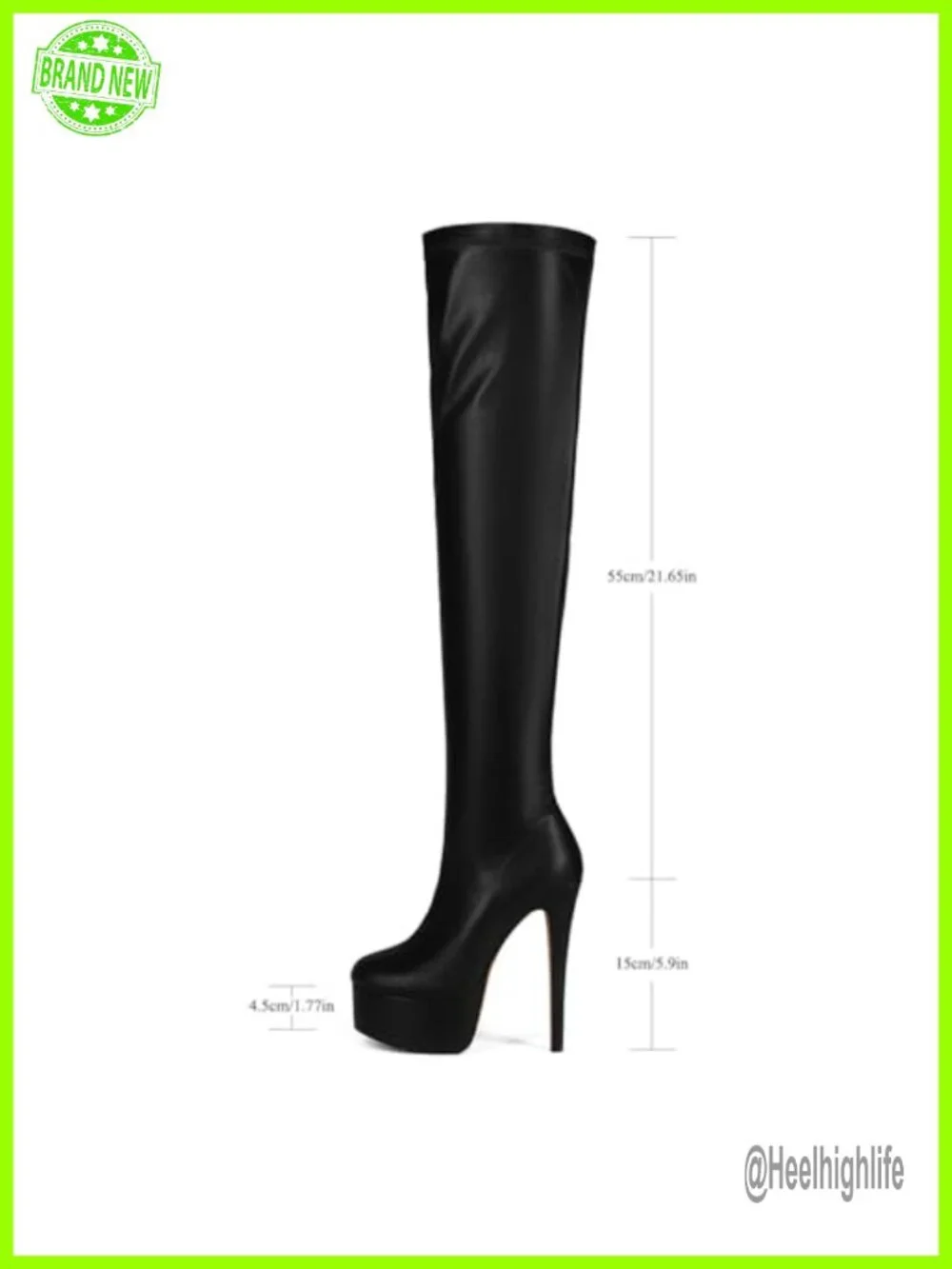 Over Knee High Stiletto Platform Heel Boots Sexy Fashion Leather Thigh High